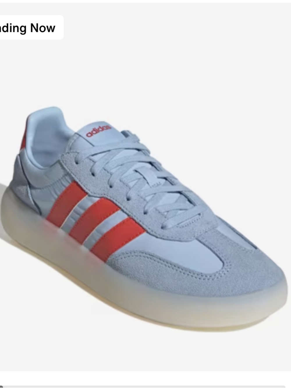 Adidas Barreda Decode Light Blue Sneakers with Red Stripes
